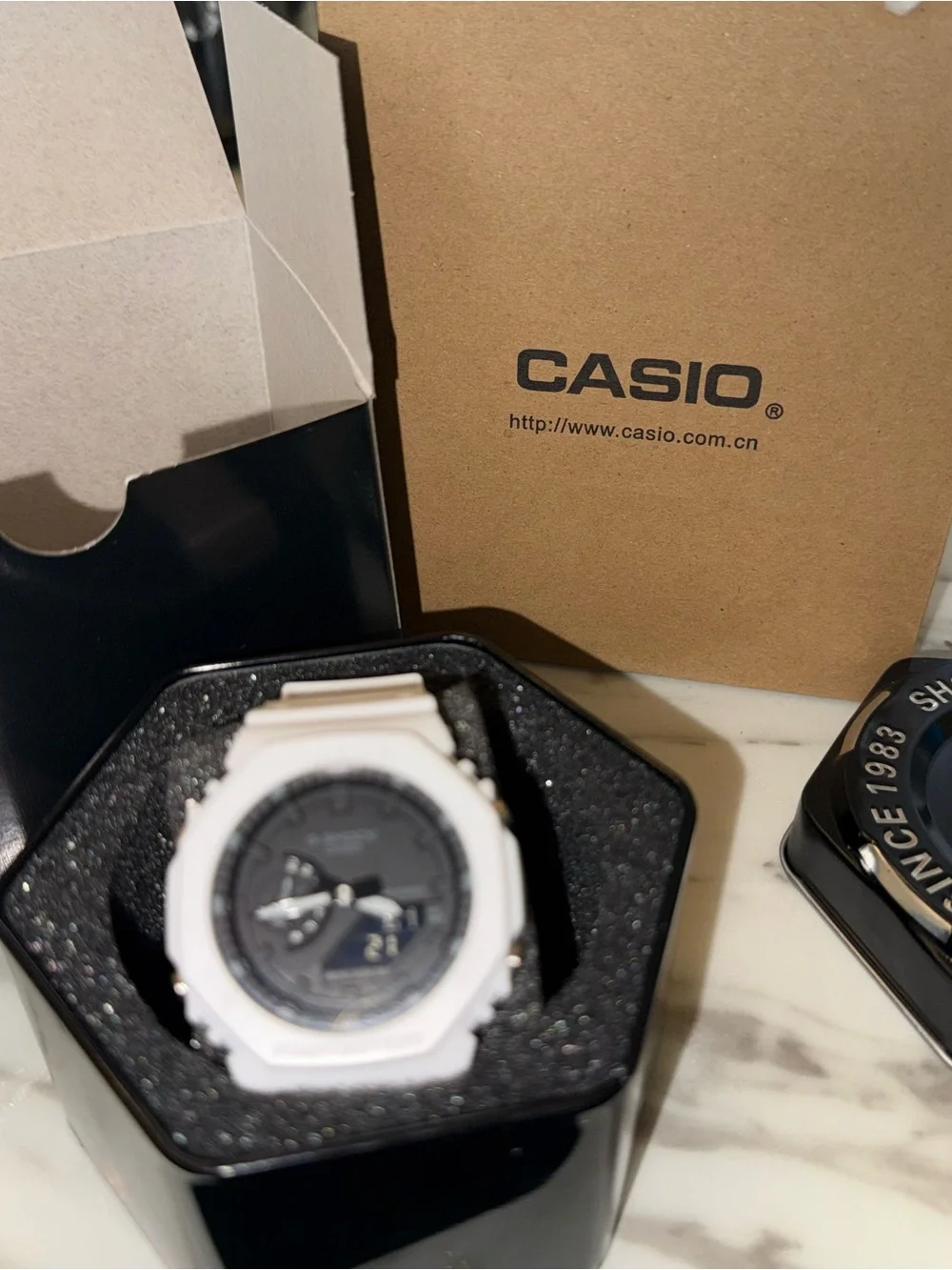 🤍🖤BRAND NEW Casio G-Shock White Analog-Digital Watch with Black Dial 🖤🤍